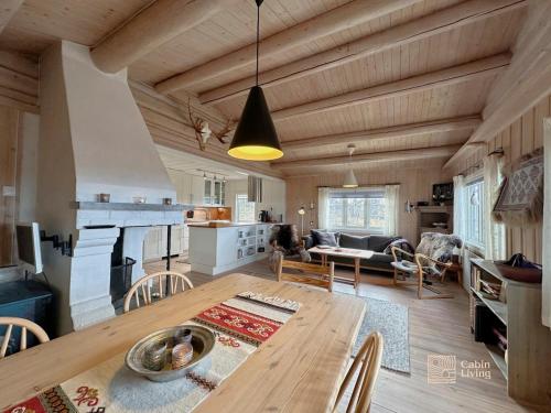 Χώρος καθιστικού στο Cozy cabin near Geilo & Dagali terrace, grill, fireplace, view & WiFi