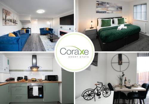 a collage of photos of a bedroom and a living room at 2 Bedroom Cosy retreat in West Thurrock