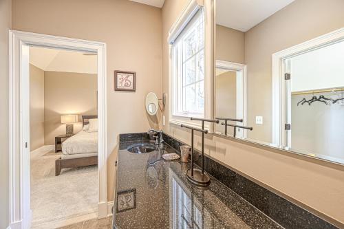 a bathroom with a sink and a mirror at Dream Lake Castle in Mineral