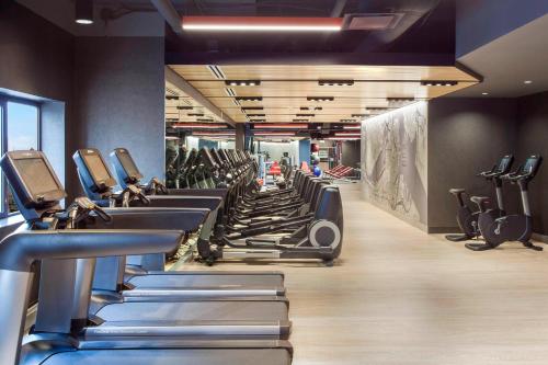 a gym with a row of treadmills at The Westin Copley Place, Boston in Boston