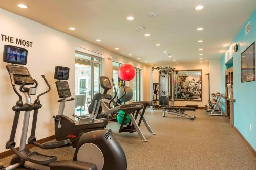 a gym with treadmills and exercise equipment in a room at Residence Inn by Marriott Portland Hillsboro/Brookwood in Hillsboro