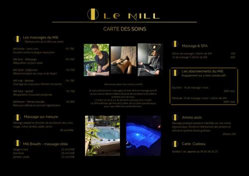 a page of a website for a villa with photos at Le Mill in Meilhan