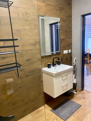 Ένα μπάνιο στο Apartament KROPELKA