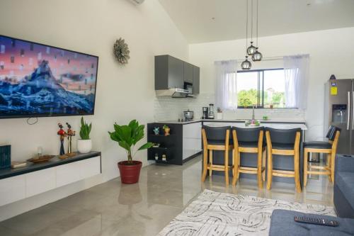 Dapur atau dapur kecil di Verde Armonía Lodge