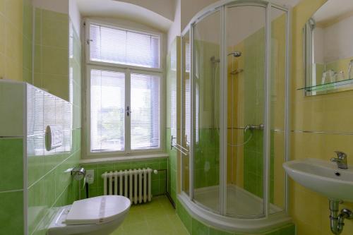 Koupelna v ubytování Hotel Trumf