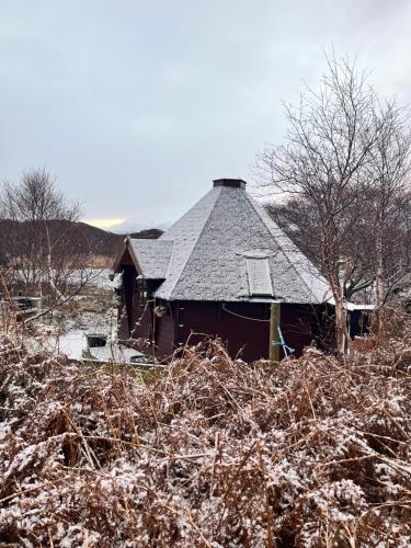 Glenwood glamping pod durante l'inverno