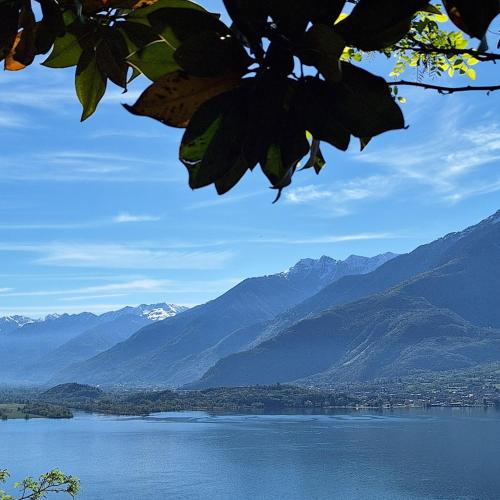 a view of a lake with mountains in the background at Villa Viva-Como in Domaso
