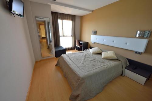 a bedroom with a bed and a television in it at Hotel Ciutat d'Amposta in Amposta