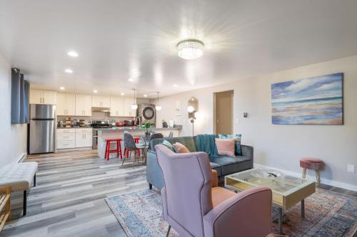 a living room with a couch and a table at Perch - Queen Ann Flat in Seattle