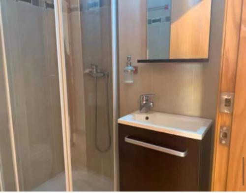a bathroom with a shower and a sink at Apartamento en Cartagena in Cartagena