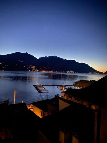 a view of a body of water at night at Nobiallum B&B in Menaggio
