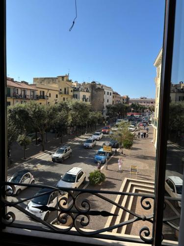 a view from a window of a parking lot at Vistadamare in Nettuno