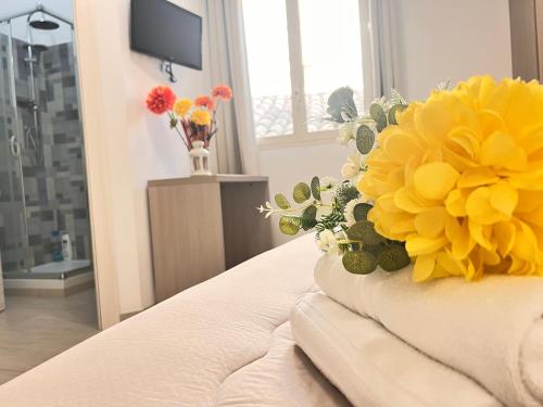 Postel nebo postele na pokoji v ubytování Colle Greco