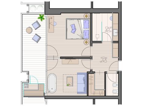 a floor plan of a house at Hotel Pinei in Ortisei