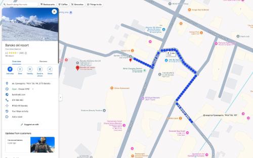 a screenshot of a google map with a mountain in the background at Nature Life, 200m to the Lift in Bansko