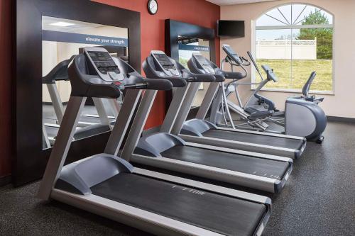 a gym with treadmills and elliptical machines at Hampton Inn & Suites Hershey Near the Park in Hummelstown