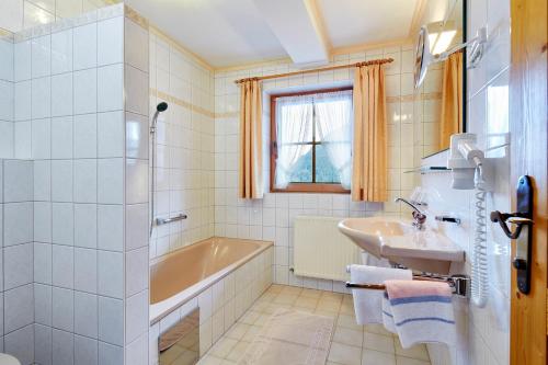 Koupelna v ubytování Kuchlerhof