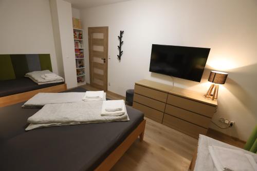 Cama o camas de una habitación en Chata u Potůčku