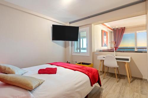 Postel nebo postele na pokoji v ubytování Piso Paradisaco Frente Al Mar