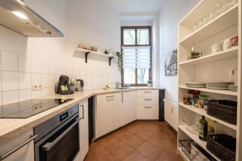 Kuchyň nebo kuchyňský kout v ubytování Große Altstadtwohnung im Zentrum mit Balkon - Super Lage