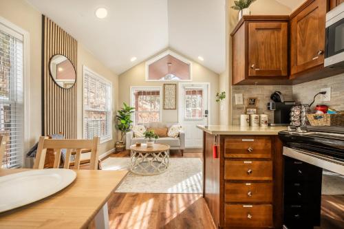 a kitchen with a sink and a counter top at Pikes Peak Heaven's Retreat! in Woodland Park