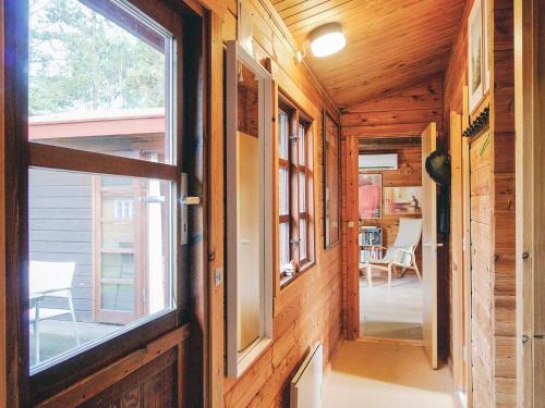 a hallway of a tiny house with a window at 4 person holiday home in Store Fuglede-By Traum in Store Fuglede