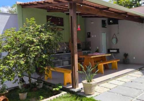 Zahrada ubytování Casa de Praia Área de Churrasco Próx Praia da Biologia Sesc