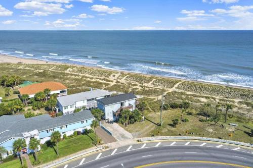an aerial view of a house next to the ocean at Ocean front Rental 101-2 in Tybee Island