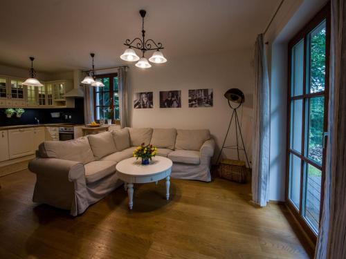 Villa in Ore Mountains near Ski Areal Klinyにあるシーティングエリア