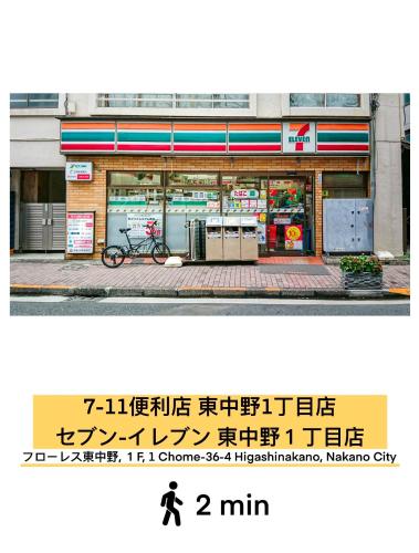 Higashi-Nakano train 2 stops to Shinjuku ,up to 3 people