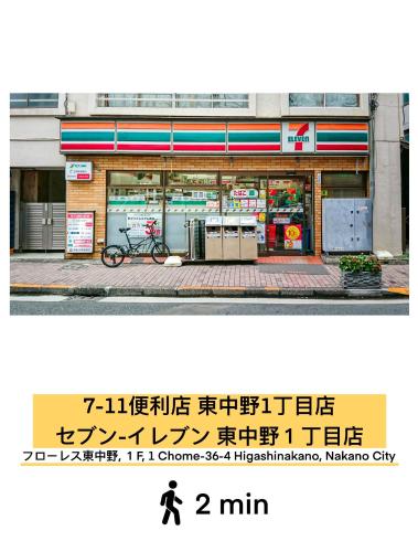 Higashi-Nakano train 2 stops to Shinjuku ,up to 3 people
