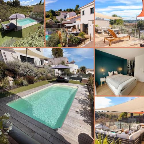 Superbe villa familiale au calme, piscine, vue panoramique, entre mer et rivières