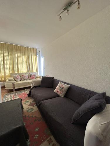 a living room with a brown couch in a room at Mery 01 in Ostermundigen