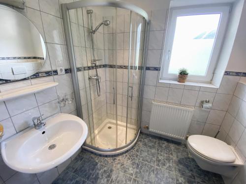 Koupelna v ubytování Haus Schönblick