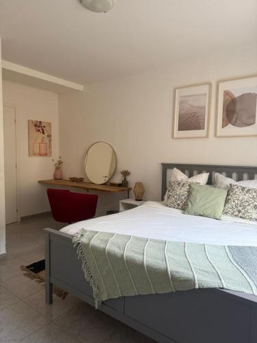 Postel nebo postele na pokoji v ubytování Bas de Villa à 15 min de Nice avec piscine