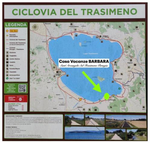 a map of the coast venezuelan baranca with a green arrow at Casa Barbara in Sant Arcangelo