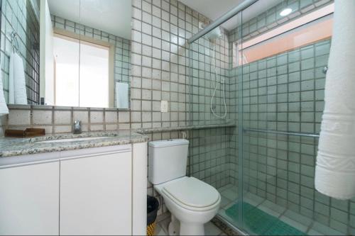 Koupelna v ubytování Gavoa Beach Resort Flat 201 D - Praia de Mangue Seco, Igarassu-Pe