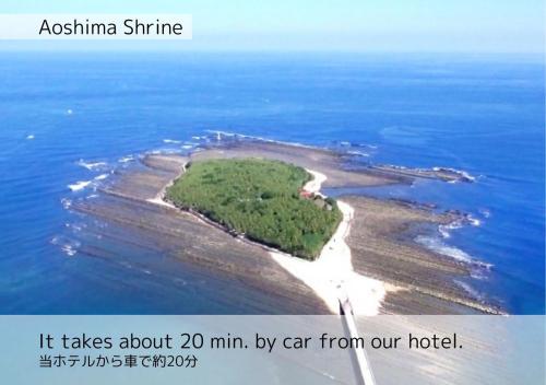 an island in the middle of the ocean at K's Street Hotel Miyazaki in Miyazaki