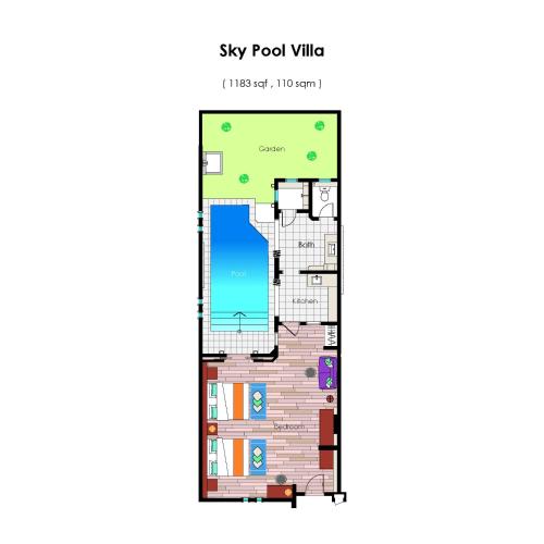 a floor plan of the sky pool villa at Grand Lexis Port Dickson in Port Dickson