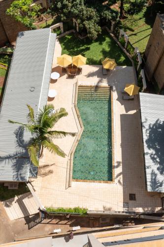 an overhead view of a swimming pool on a house at Bidwood Suite Hotel in Nairobi