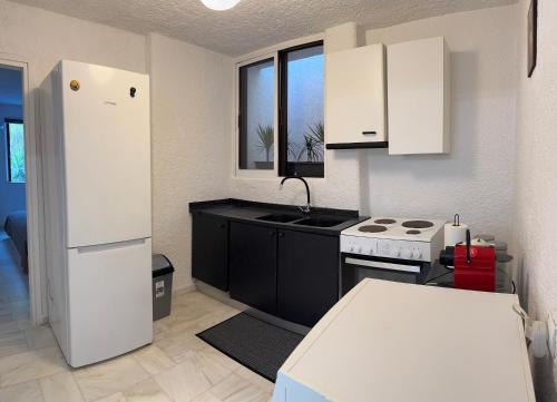 Kuchyň nebo kuchyňský kout v ubytování Sounio Studio refurbished