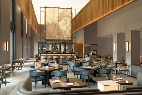 a rendering of a restaurant with people sitting at tables at Modena by Fraser Vinh Yen in Yen