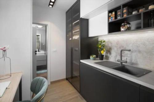 a kitchen with a sink and a counter top at NOVIGRAD Ema 2 in Novigrad Istria