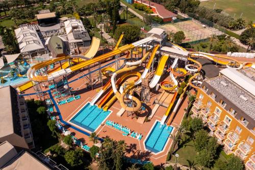 an aerial view of a water park at AQI Pegasos World in Side