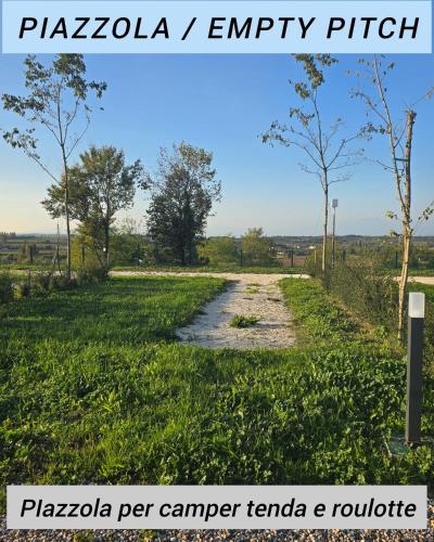 a dirt road in the middle of a field at Agricampeggio AL CIELO STELLATO in Valeggio sul Mincio