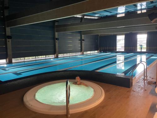 ヴロツワフにあるMotylkowa 125 m2 Apartament 5 pokoiの水泳男