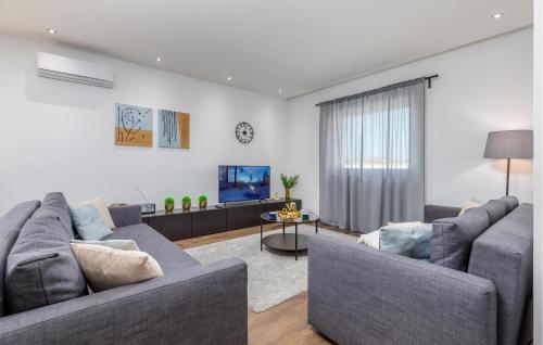 Una sala de estar con dos sofás y un televisor. en 5 Bedroom Beautiful Home In Stinjan, en Štinjan