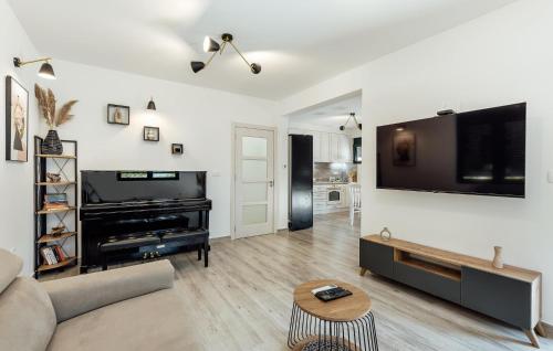Телевизор и/или развлекательный центр в Nice Home In Igalo With House Sea View