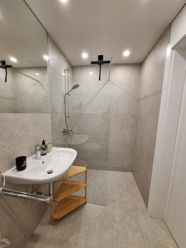 A bathroom at Piz Buin