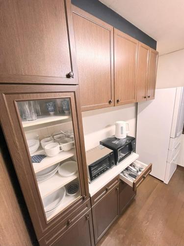 Η κουζίνα ή μικρή κουζίνα στο Chalet 広島 120square japanese one story house 13mins walk from 広島Station